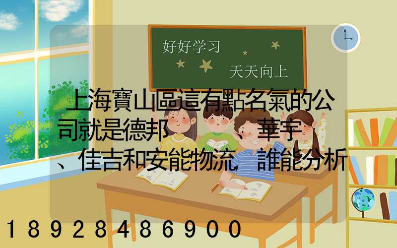 上海寶山區這有點名氣的公司就是德邦、華宇、佳吉和安能物流,誰能分析...